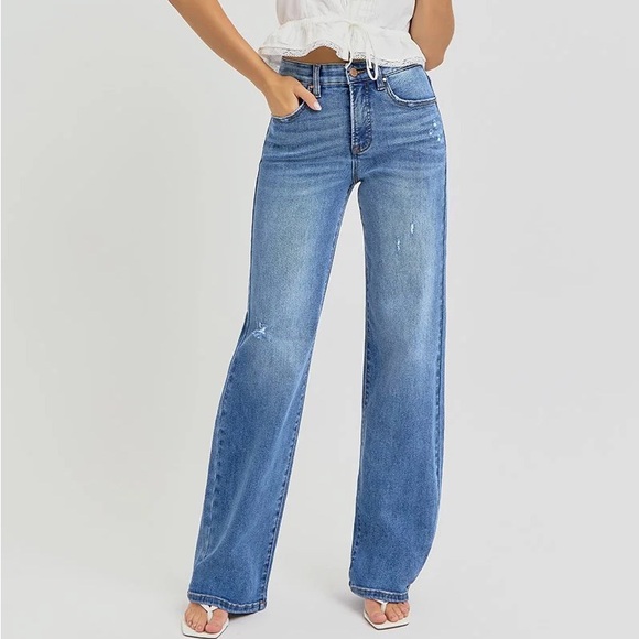 RISEN Perfect Wide Leg Tummy Control Jeans - 29 - Picture 1 of 9